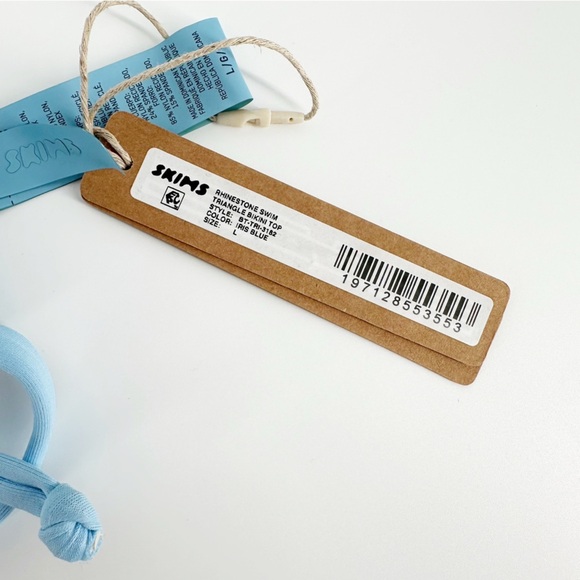 NWT Skims Rhinestone Triangle Bikini Top in Iris Blue Large - Picture 4 of 8